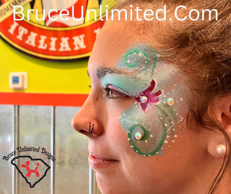 bruce unlimited designs face painting butterfly design party taylors sc
