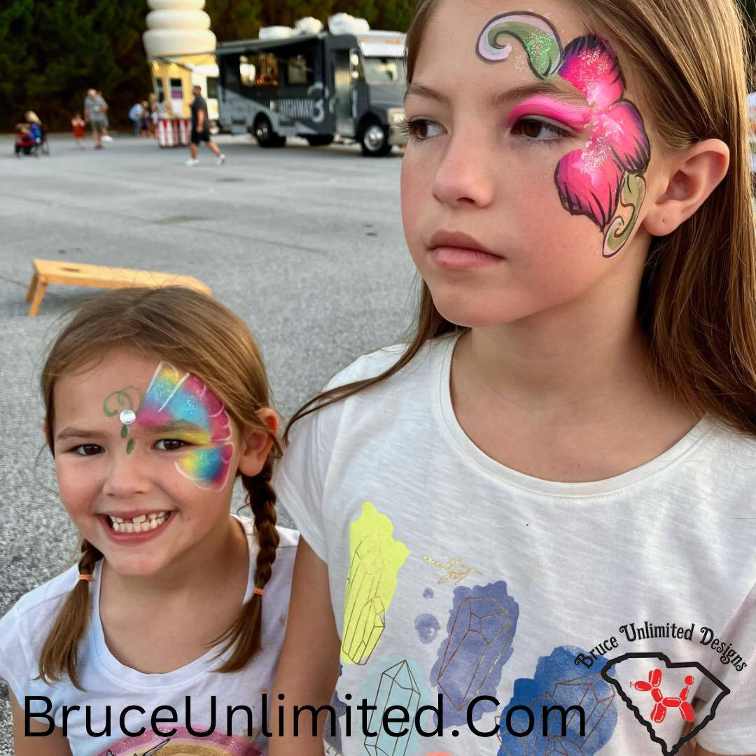 bruce unlimited designs face painting butterfly party greenville sc