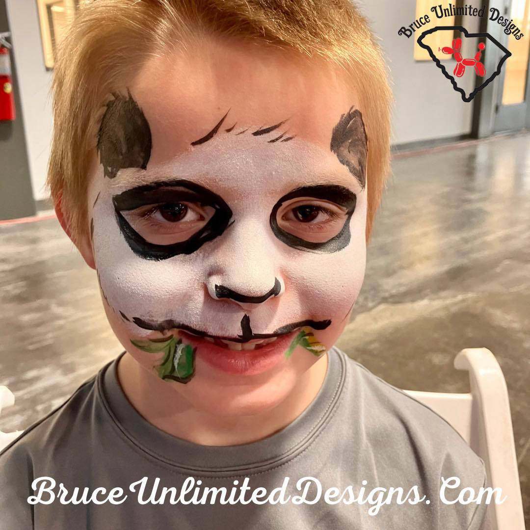 bruce unlimited designs face painting panda party greer sc