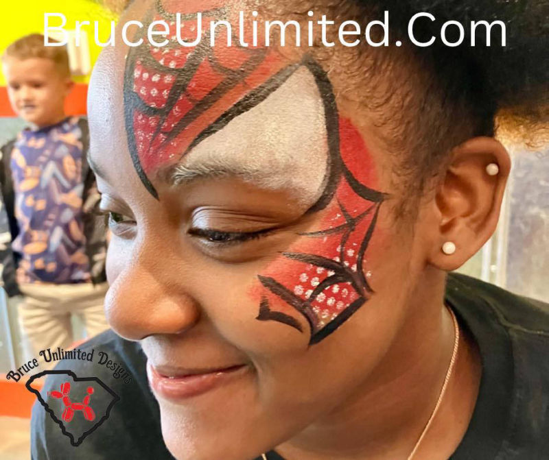 bruce unlimited designs face painting spiderman design party duncan sc