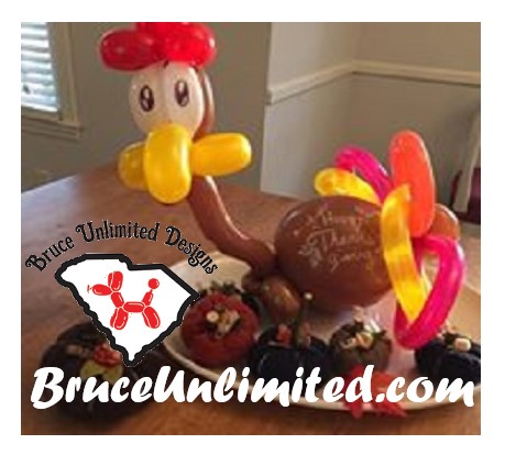 turkey balloon twisting entertainer custom balloon twisting entertainment decor greenville sc anderson sc spartanburg sc upstate sc bruce unlimited designs